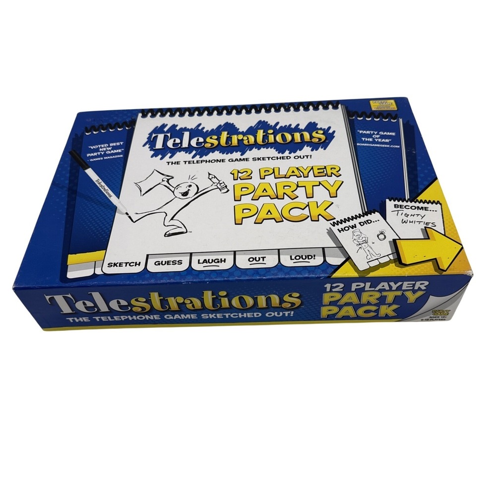 Telestrations 12 Player Party Pack The Telephone Game Sketched Out Pre-owned